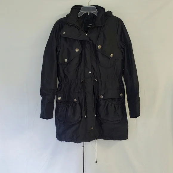 A.n.a Black Hooded Coat Jacket w/ Pockets - Picture 1 of 6
